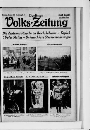 Berliner Volkszeitung vom 30.01.1930