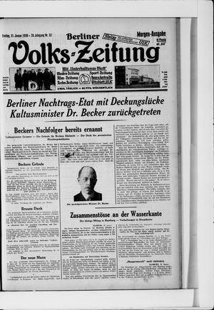 Berliner Volkszeitung vom 31.01.1930