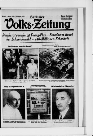 Berliner Volkszeitung on Feb 5, 1930
