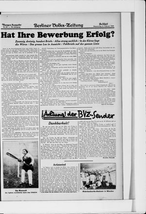 Berliner Volkszeitung vom 06.02.1930
