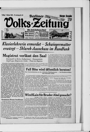 Berliner Volkszeitung vom 07.02.1930