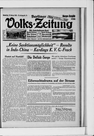 Berliner Volkszeitung vom 13.02.1930