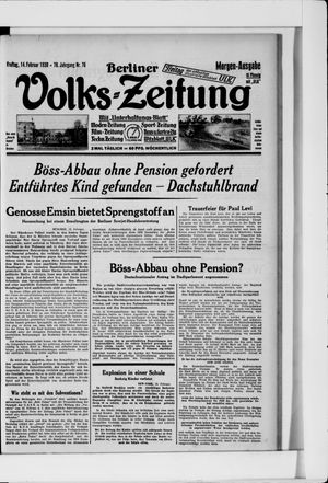 Berliner Volkszeitung vom 14.02.1930