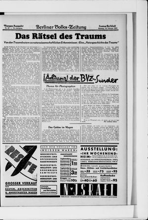 Berliner Volkszeitung on Feb 16, 1930