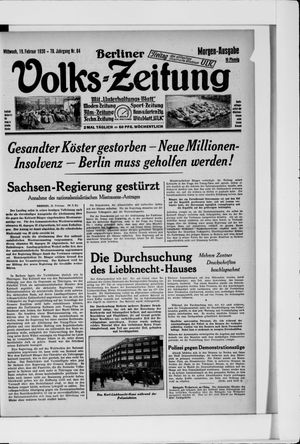 Berliner Volkszeitung vom 19.02.1930