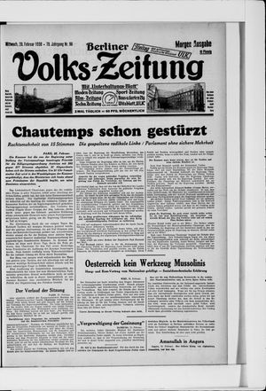 Berliner Volkszeitung vom 26.02.1930