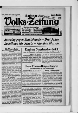 Berliner Volkszeitung vom 14.03.1930
