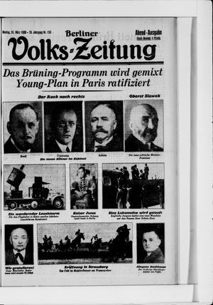 Berliner Volkszeitung vom 31.03.1930