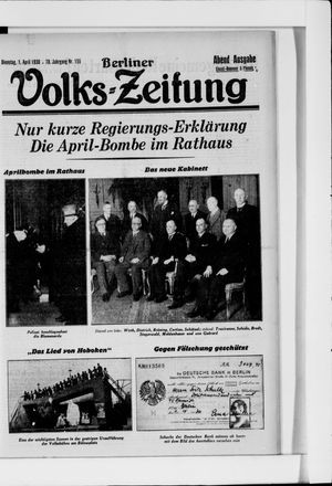 Berliner Volkszeitung on Apr 1, 1930