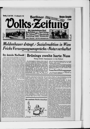 Berliner Volkszeitung on Apr 6, 1930