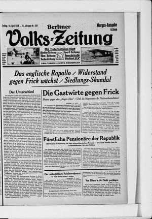 Berliner Volkszeitung on Apr 18, 1930