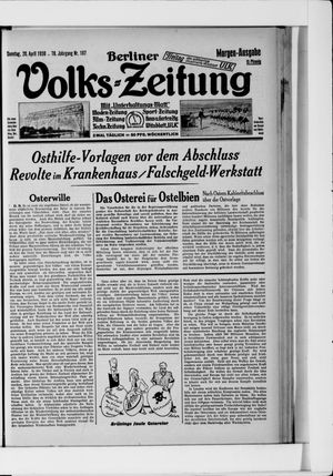 Berliner Volkszeitung on Apr 20, 1930