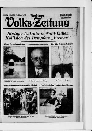 Berliner Volkszeitung on Apr 24, 1930