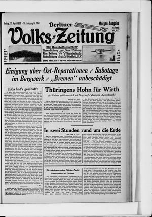 Berliner Volkszeitung vom 25.04.1930