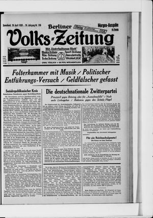 Berliner Volkszeitung vom 26.04.1930