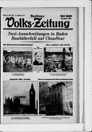 Berliner Volkszeitung on Apr 28, 1930