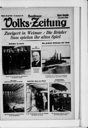 Berliner Volkszeitung vom 30.04.1930