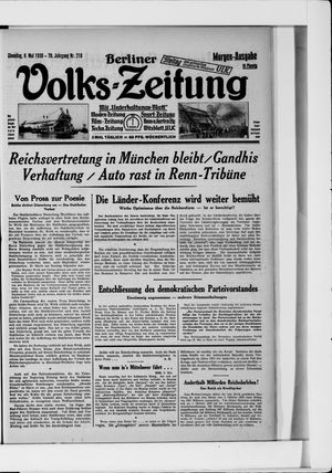 Berliner Volkszeitung vom 06.05.1930