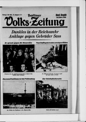 Berliner Volkszeitung vom 06.05.1930