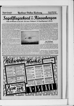 Berliner Volkszeitung on May 11, 1930