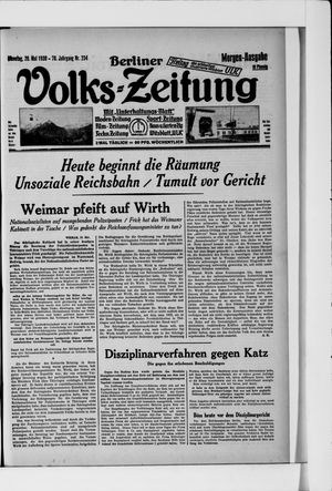 Berliner Volkszeitung vom 20.05.1930