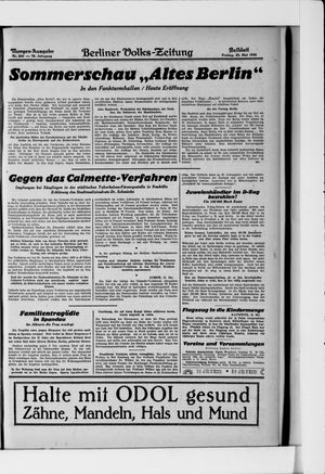 Berliner Volkszeitung vom 23.05.1930