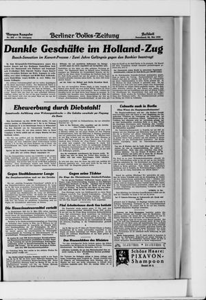 Berliner Volkszeitung vom 24.05.1930