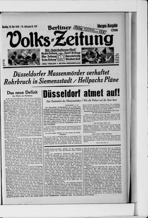 Berliner Volkszeitung vom 25.05.1930