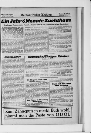 Berliner Volkszeitung vom 29.05.1930