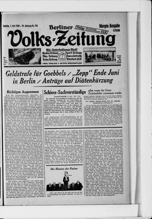 Berliner Volkszeitung vom 01.06.1930