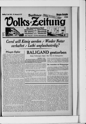 Berliner Volkszeitung vom 08.06.1930