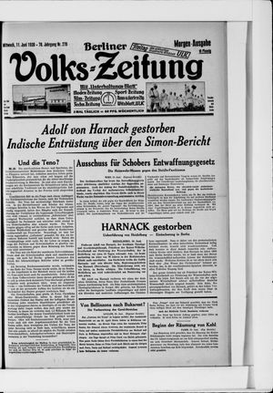 Berliner Volkszeitung vom 11.06.1930