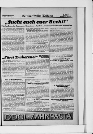 Berliner Volkszeitung vom 11.06.1930