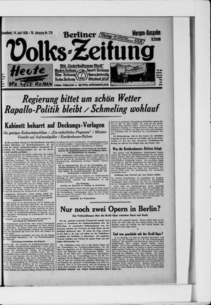 Berliner Volkszeitung vom 14.06.1930