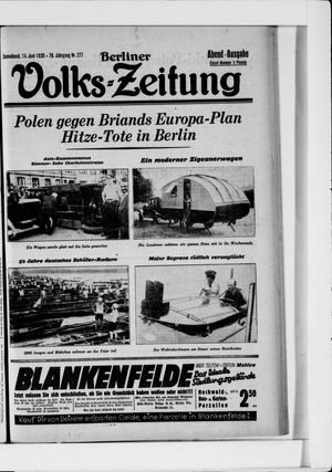 Berliner Volkszeitung vom 14.06.1930
