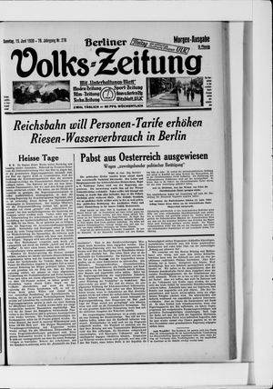 Berliner Volkszeitung vom 15.06.1930