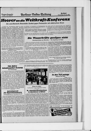 Berliner Volkszeitung vom 19.06.1930