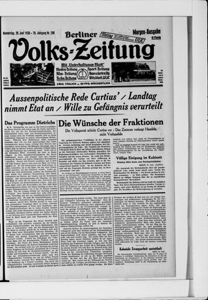 Berliner Volkszeitung vom 26.06.1930
