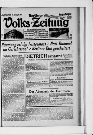 Berliner Volkszeitung vom 27.06.1930