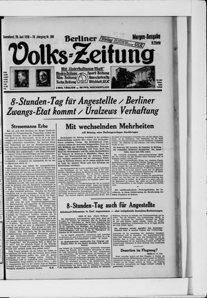 Berliner Volkszeitung vom 28.06.1930