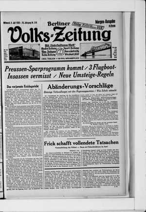 Berliner Volkszeitung vom 09.07.1930