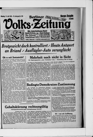 Berliner Volkszeitung vom 15.07.1930