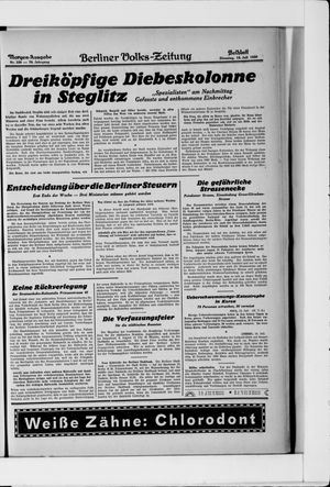 Berliner Volkszeitung vom 15.07.1930