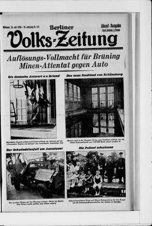 Berliner Volkszeitung vom 16.07.1930