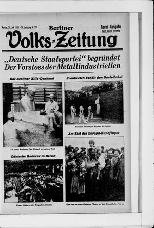 Berliner Volkszeitung on Jul 28, 1930
