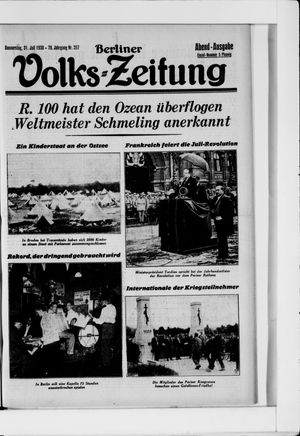 Berliner Volkszeitung vom 31.07.1930