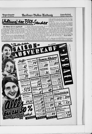 Berliner Volkszeitung vom 03.08.1930