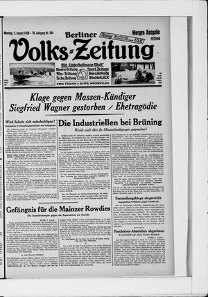 Berliner Volkszeitung on Aug 5, 1930