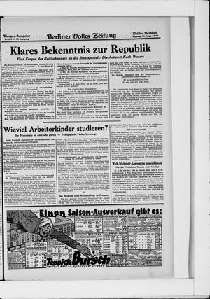 Berliner Volkszeitung vom 10.08.1930