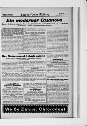 Berliner Volkszeitung on Aug 12, 1930
